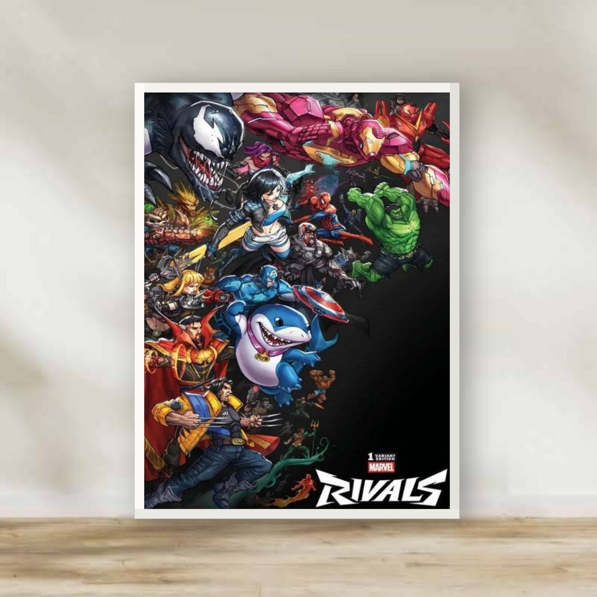 Marvel Rivals 2 White Frame – gaming wall art | برواز أبيض مارفل رايفلز 2