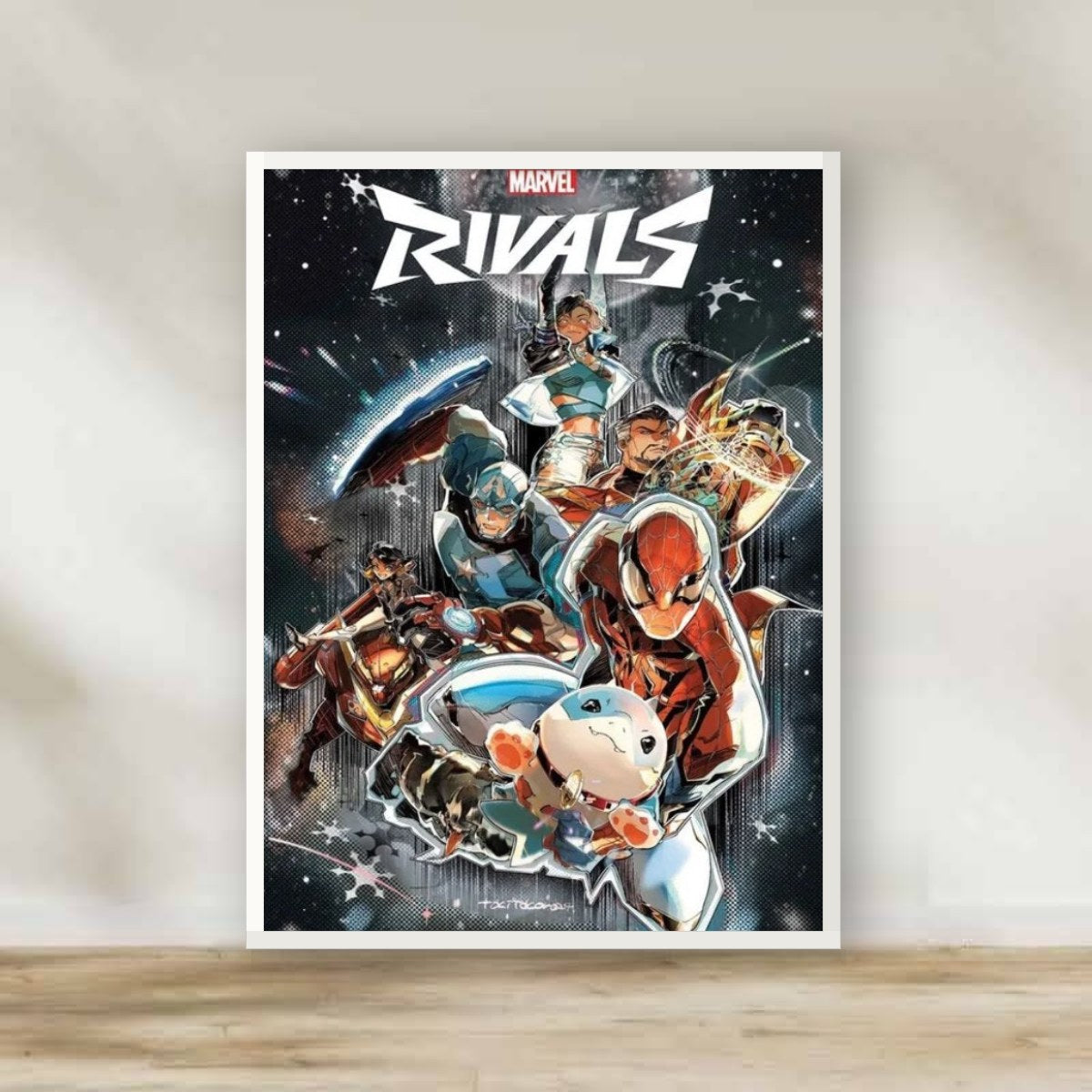 Marvel Rivals 3 White Frame – gaming wall art | برواز أبيض مارفل رايفلز 3
