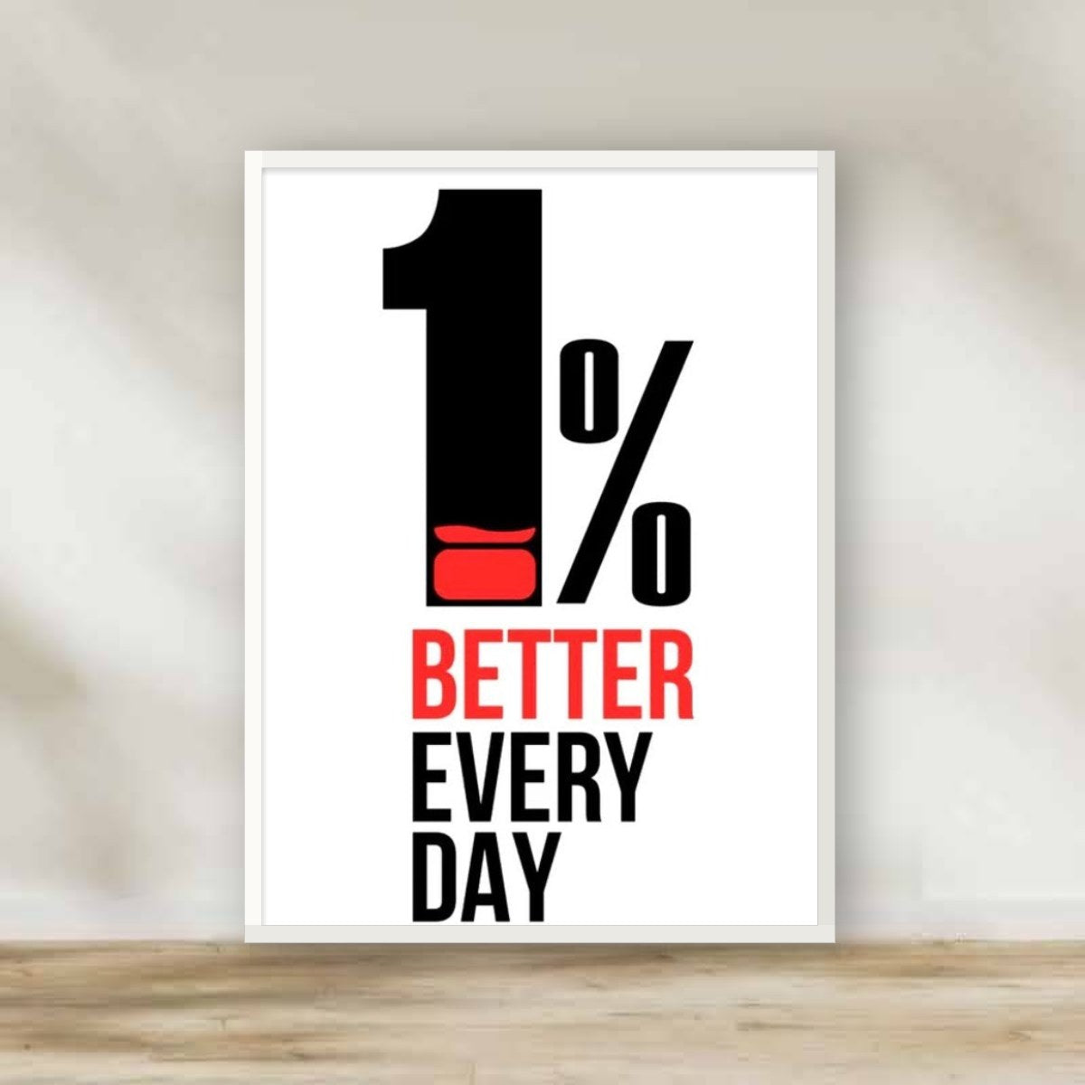Motivation 1 White Frame – motivational quote wall art | برواز أبيض تحفيزي 1