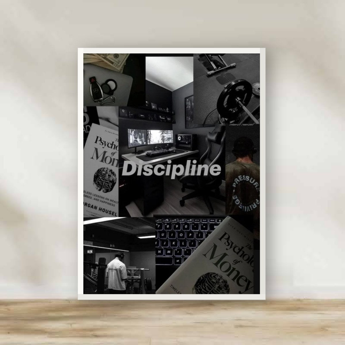 Motivation 17 White Frame – motivational quote wall art | برواز أبيض تحفيزي 17