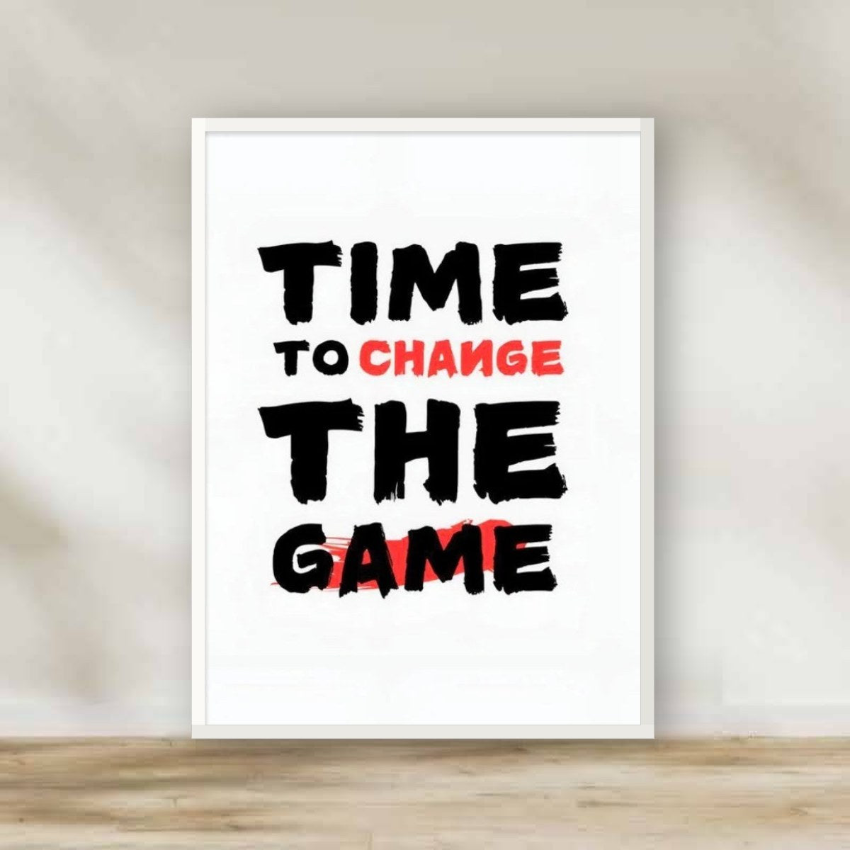 Motivation 7 White Frame – motivational quote wall art | برواز أبيض تحفيزي 7