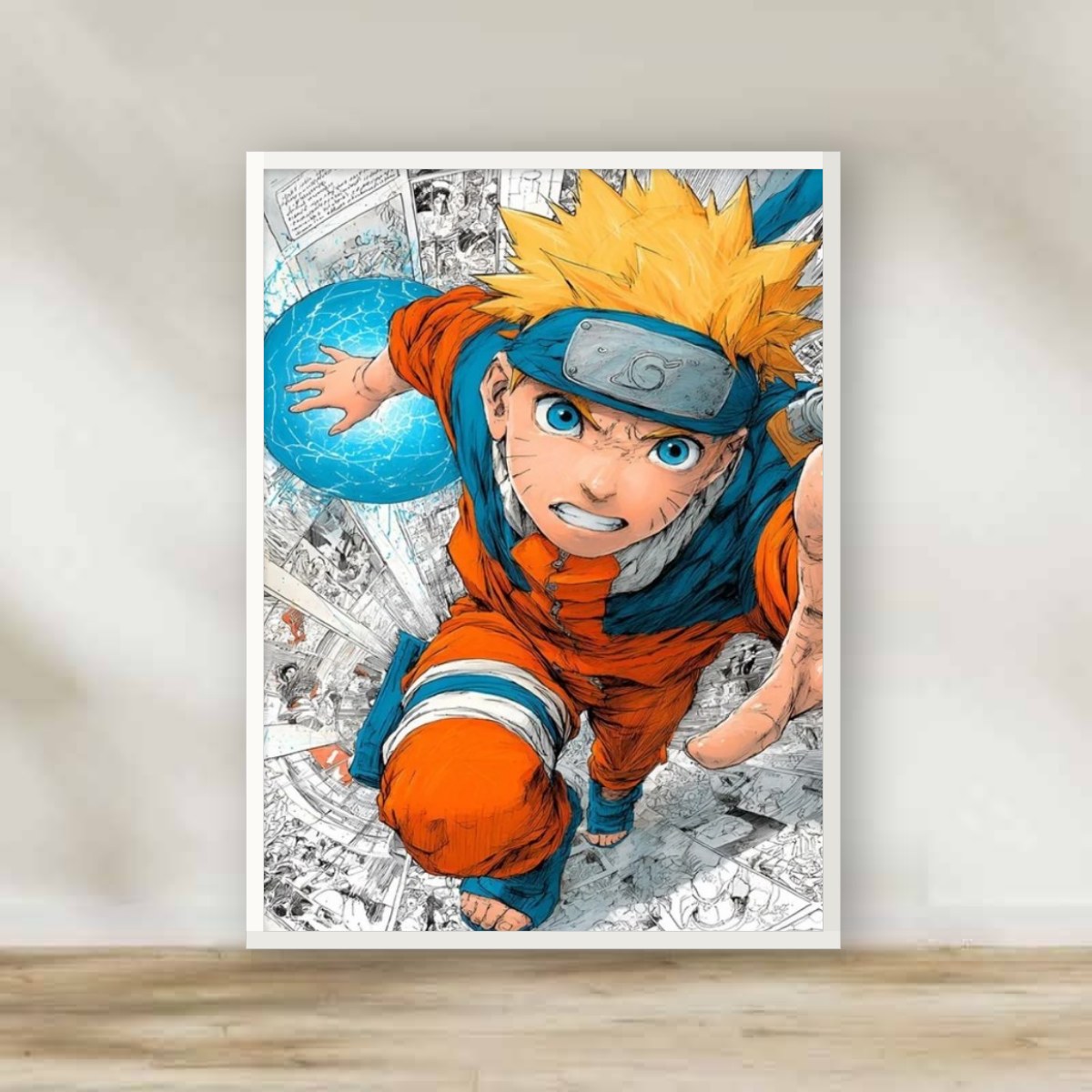 Naruto 1 White Frame – anime wall art | برواز أبيض ناروتو 1