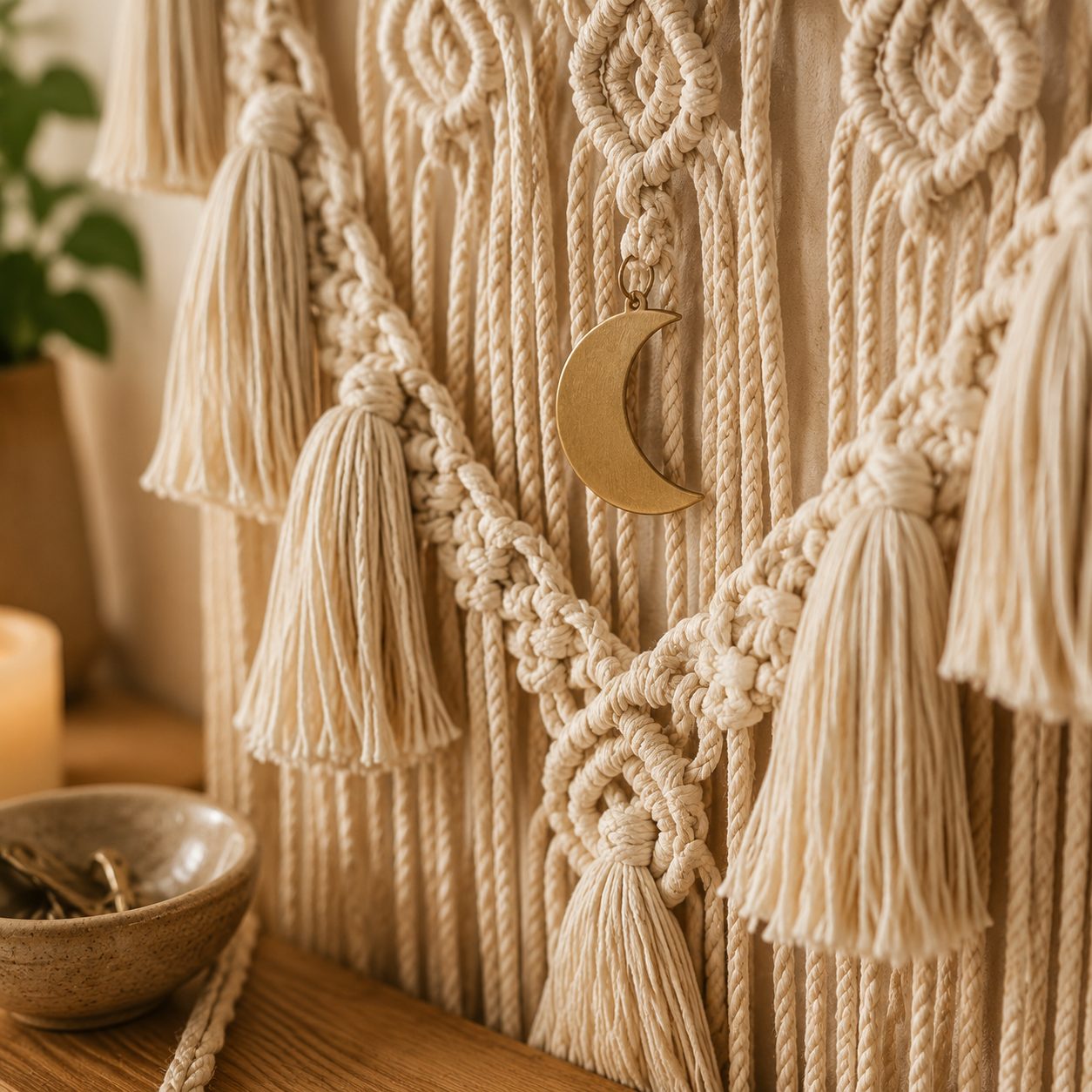 Nour — Macramé Wall Shelf