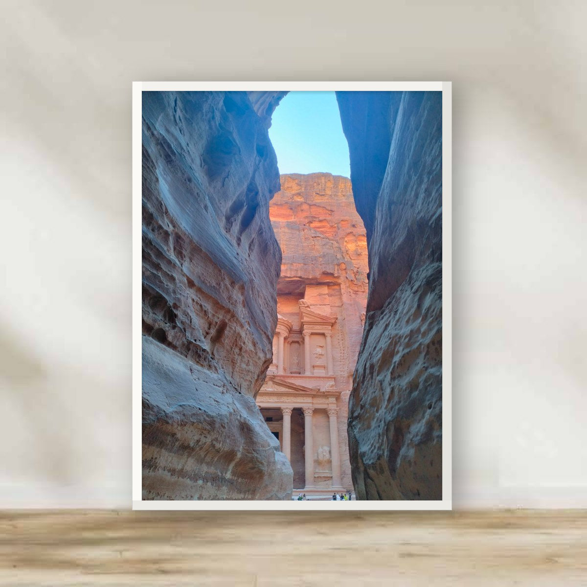 Petra Treasury White Frame – photography wall art | برواز أبيض البتراء
