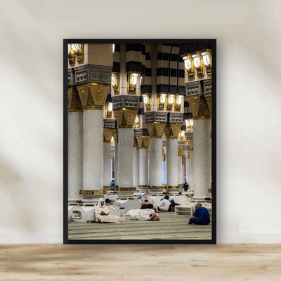 Prophets Mosque Madinah Frame – Islamic architecture photography wall art | برواز المسجد النبوي