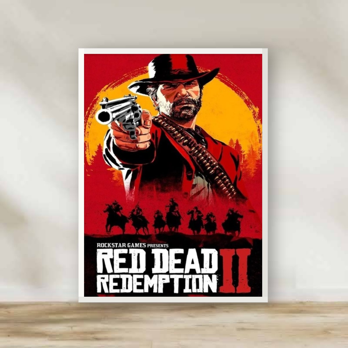 Red Dead 3 White Frame – gaming wall art | برواز أبيض ريد ديد 3