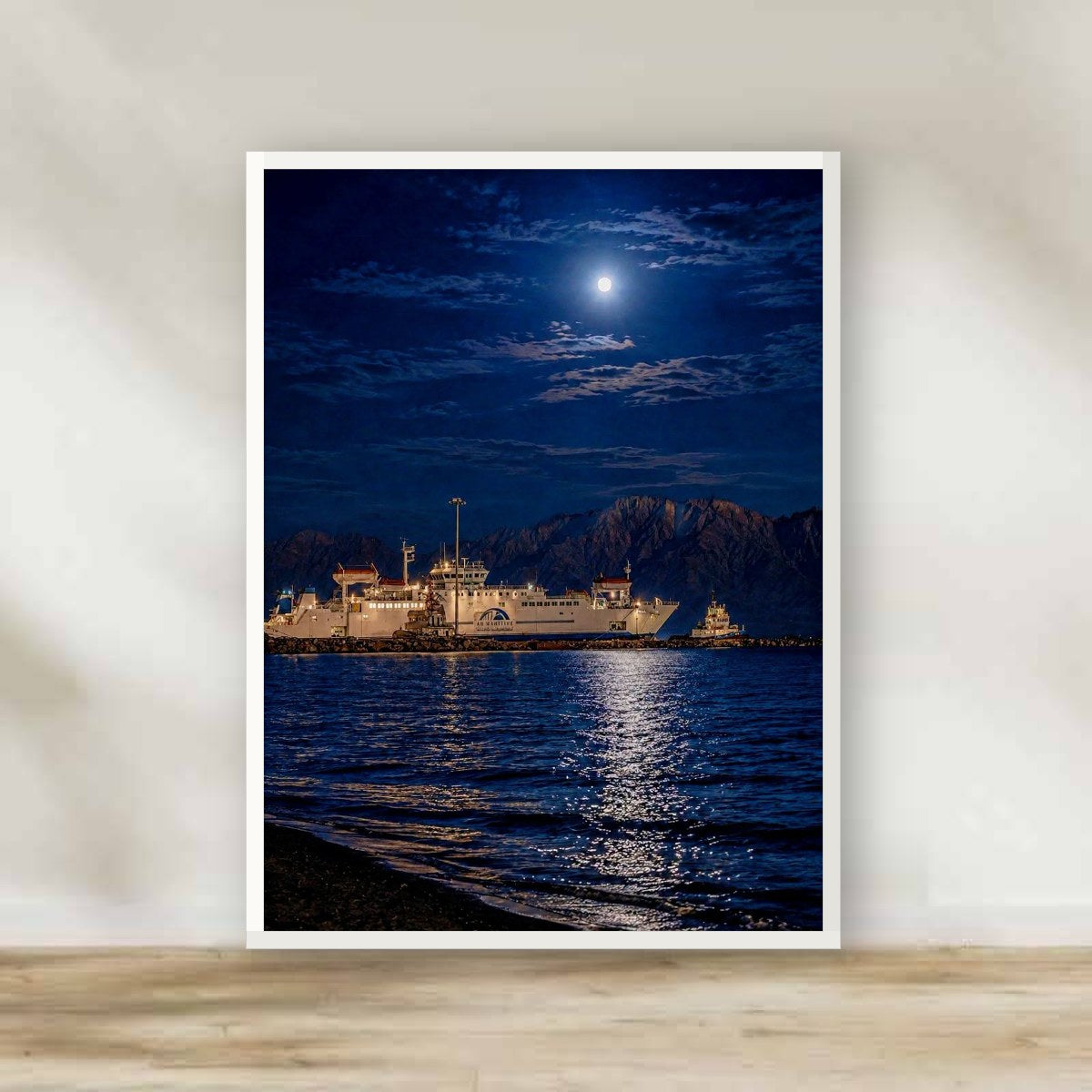 Saladin Citadel Taba White Frame – Islamic architecture photography wall art | برواز أبيض قلعة صلاح الدين - طابا