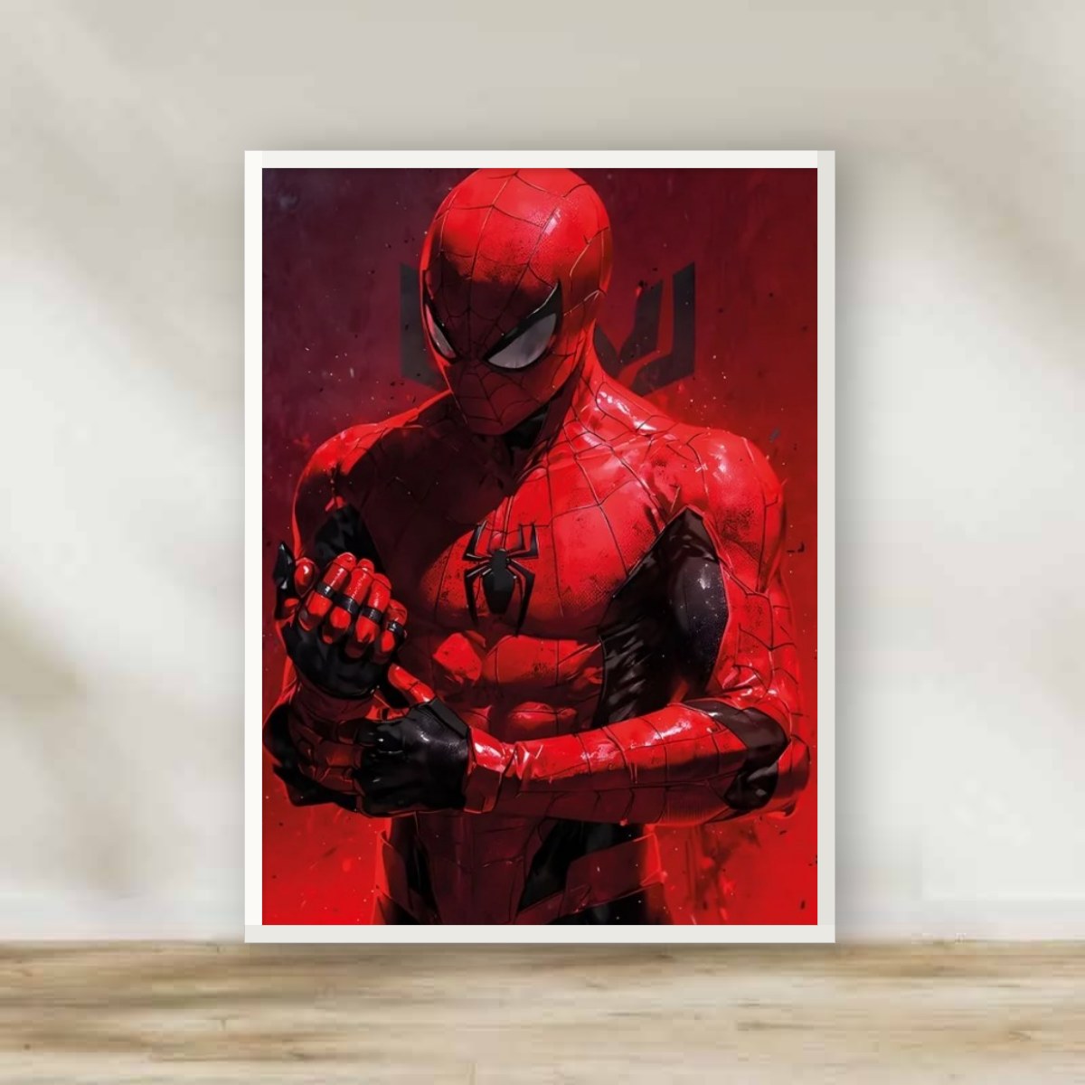 Spider-Man White Frame – movie poster wall art | برواز أبيض سبايدر مان