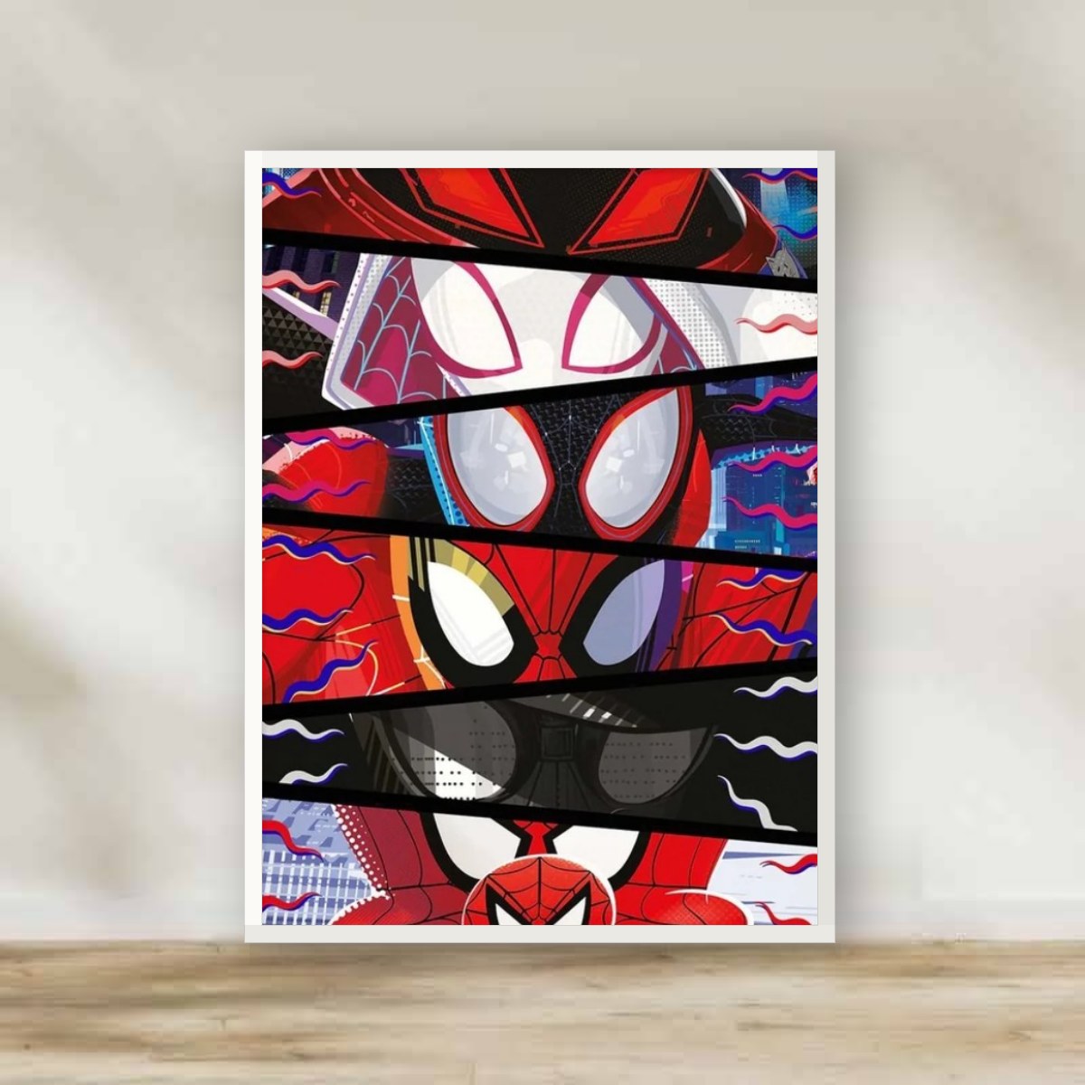 Spider Men 4 White Frame – movie poster wall art | برواز أبيض سبايدر مان 4