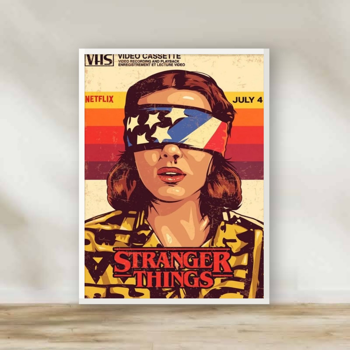 Stranger Things 5 White Frame – movie poster wall art | برواز أبيض سترينجر ثينجز 5