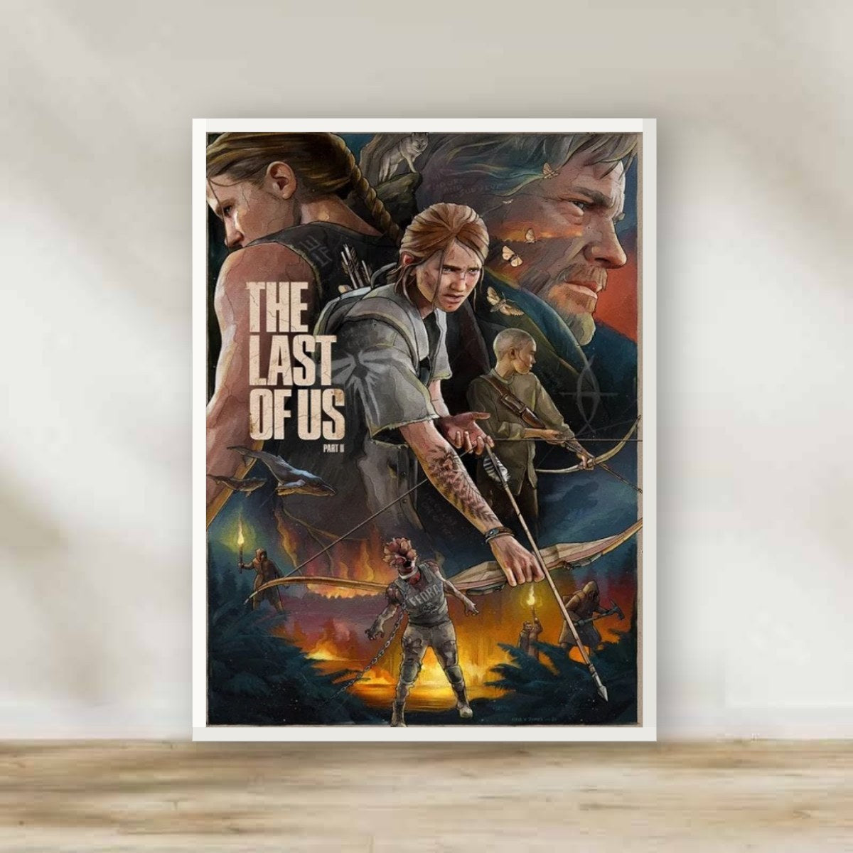 The Last of US White Frame – gaming wall art | برواز أبيض ذا لاست أوف أس