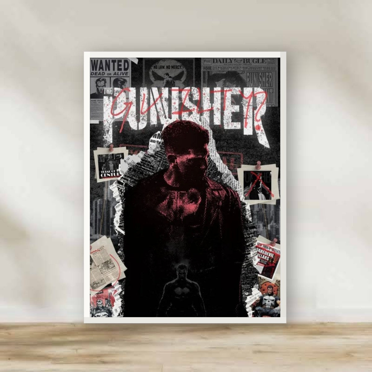 The Punisher 1 White Frame – movie poster wall art | برواز أبيض ذا بانيشر 1