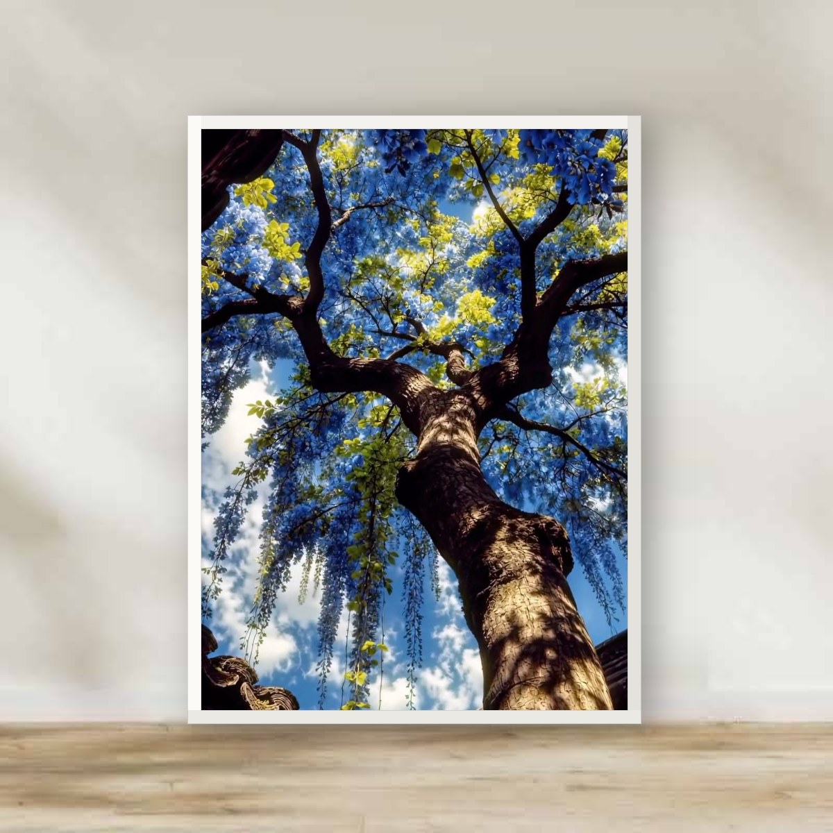 Under the Canopy White Frame – photography wall art | برواز أبيض تحت الشجرة