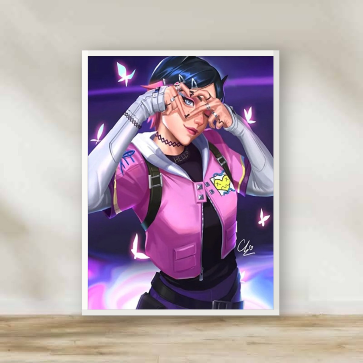 Valorant White Frame – gaming wall art | برواز أبيض فالورانت