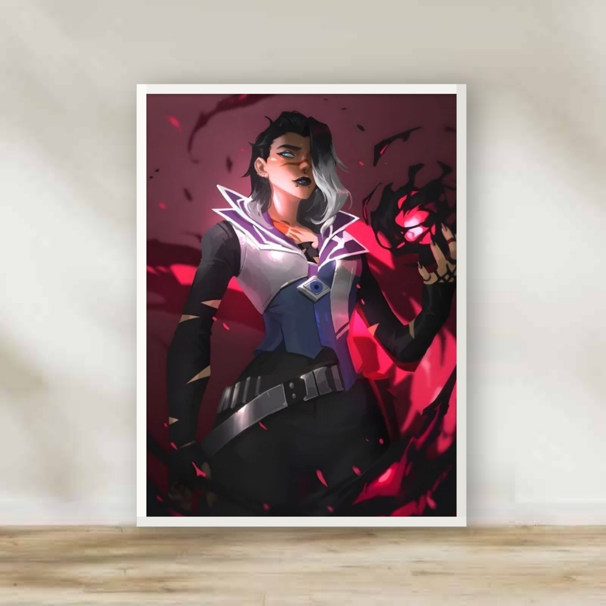 Valorant 3 White Frame – gaming wall art | برواز أبيض فالورانت 3