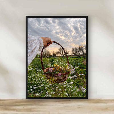 Wildflower Basket Frame – photography wall art | برواز سلة الورد البري