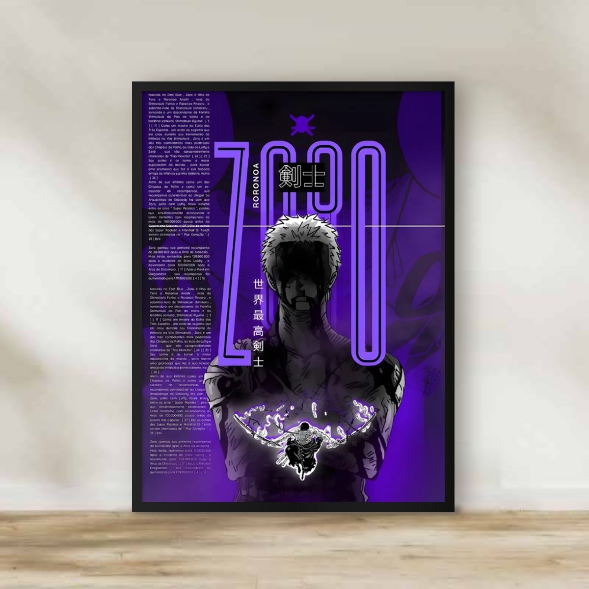 Zoro Frame – anime wall art | برواز زورو